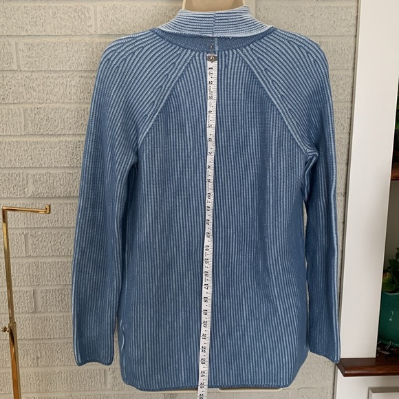 Land's End Drifter Shaker Blue Knit Open Front Cardigan Long Sleeve Women's XS - Picture 7 of 12